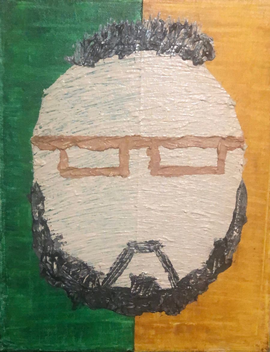 Art: Self Portrait w/ green and gold